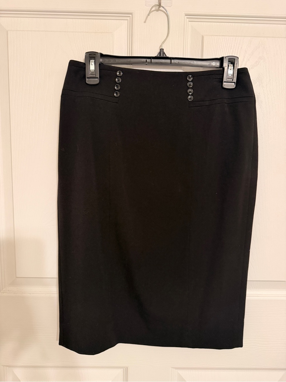 White House Black Market Black Button-Accent Pencil Skirt